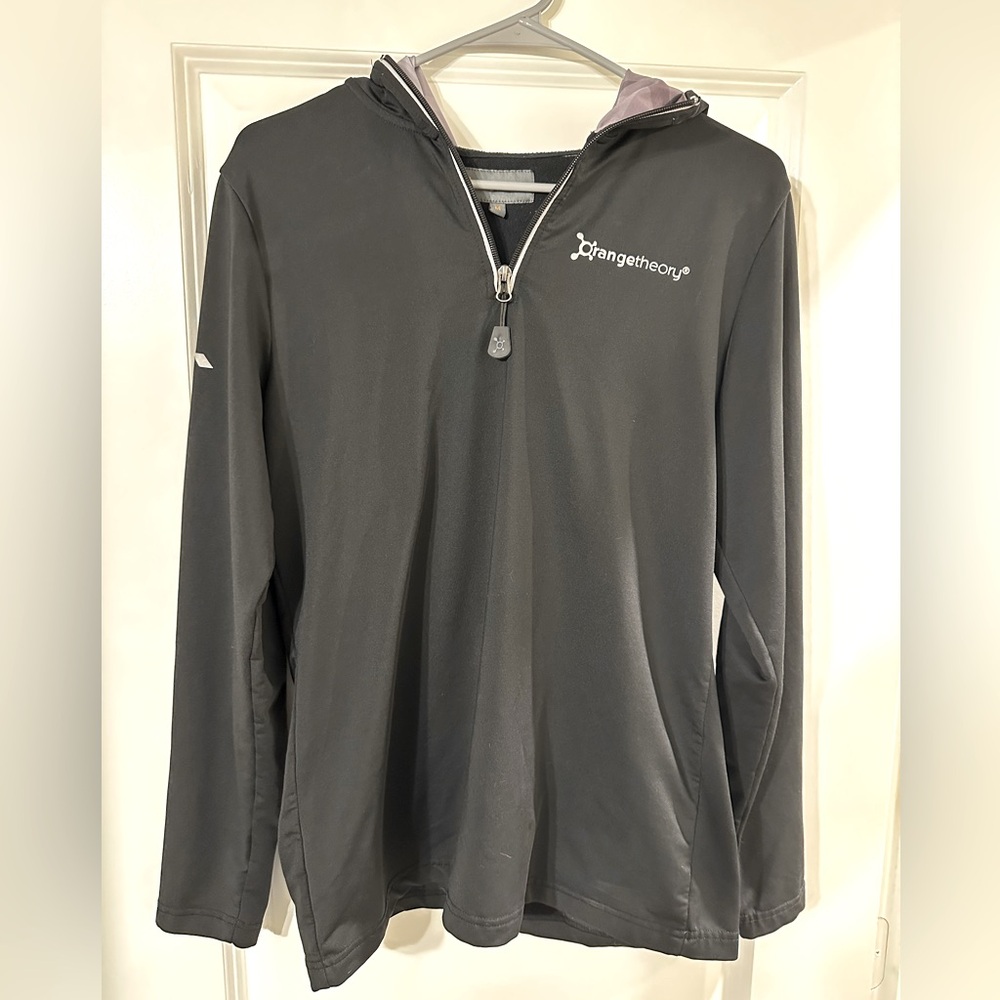 Orangetheory 1/4 Zip Hoody with Silver Orangetheory Logo